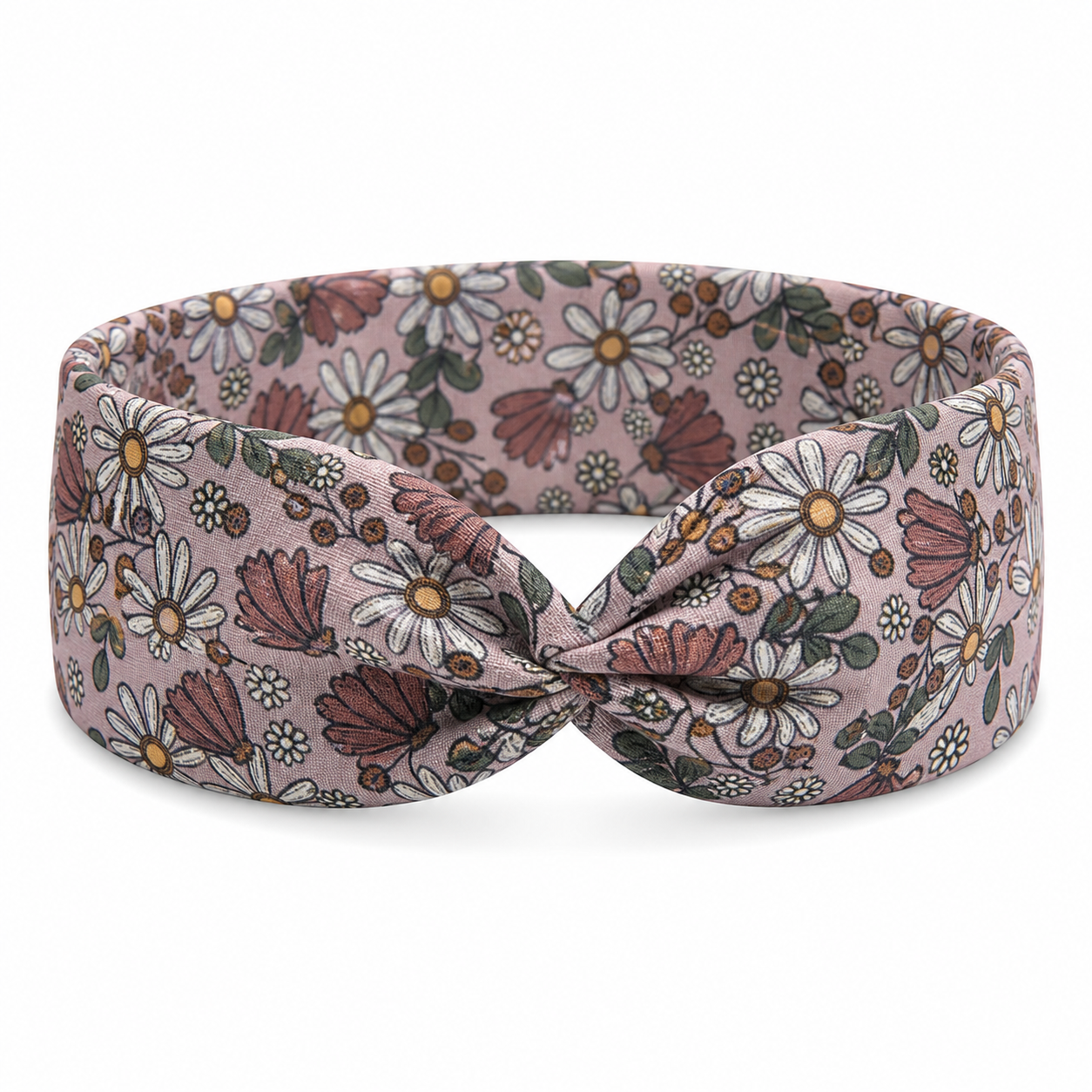 Vintage Mauve Floral Twist Headband