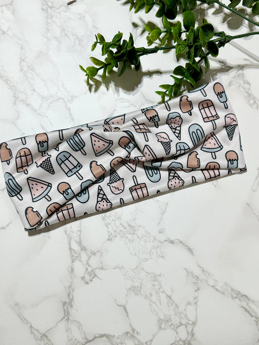 Boho Neutral Ice Cream Twist Headband