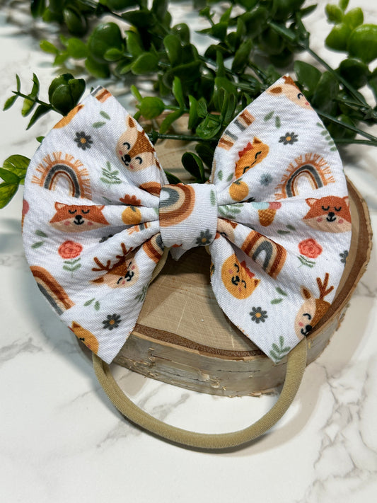 Boho Rainbow/Forest Animals 5" Hairbow