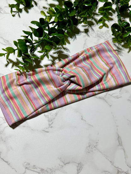 Pastel Spring Stripes Twist Headband