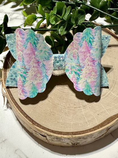 Beautiful Pastel Trees Hairbow
