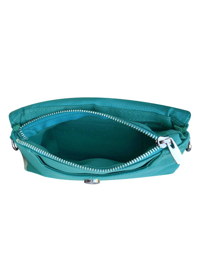 Genuine cowhide leather crossbody clutch bag