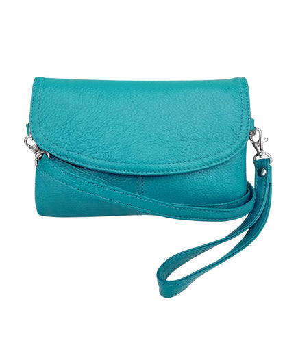 Genuine cowhide leather crossbody clutch bag