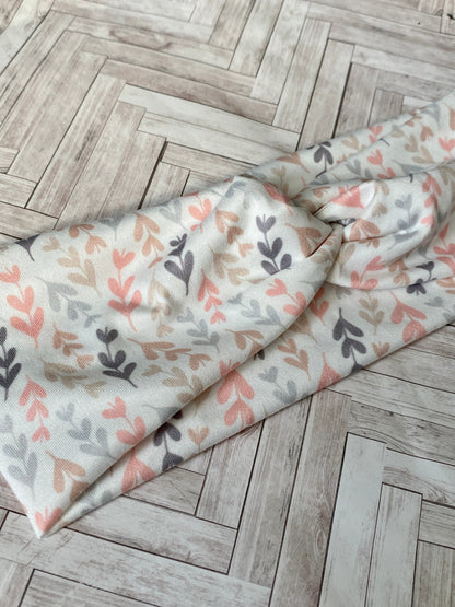 Boho/Neutral Leaves twist headband