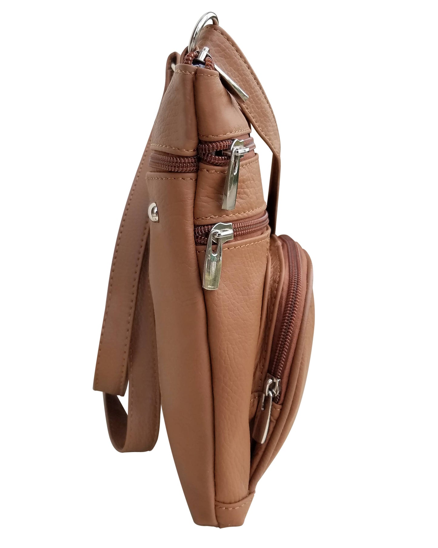 Genuine cowhide leather crossbody with phone pocket